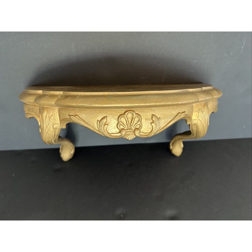 Vintage Florentine Style Ornate Gold Wall Shelf 1983 Burwood 2625 USA 12”